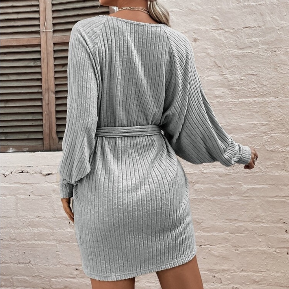 Comfy Relaxed Fit Belted Tee Dress - Picture 9 of 13